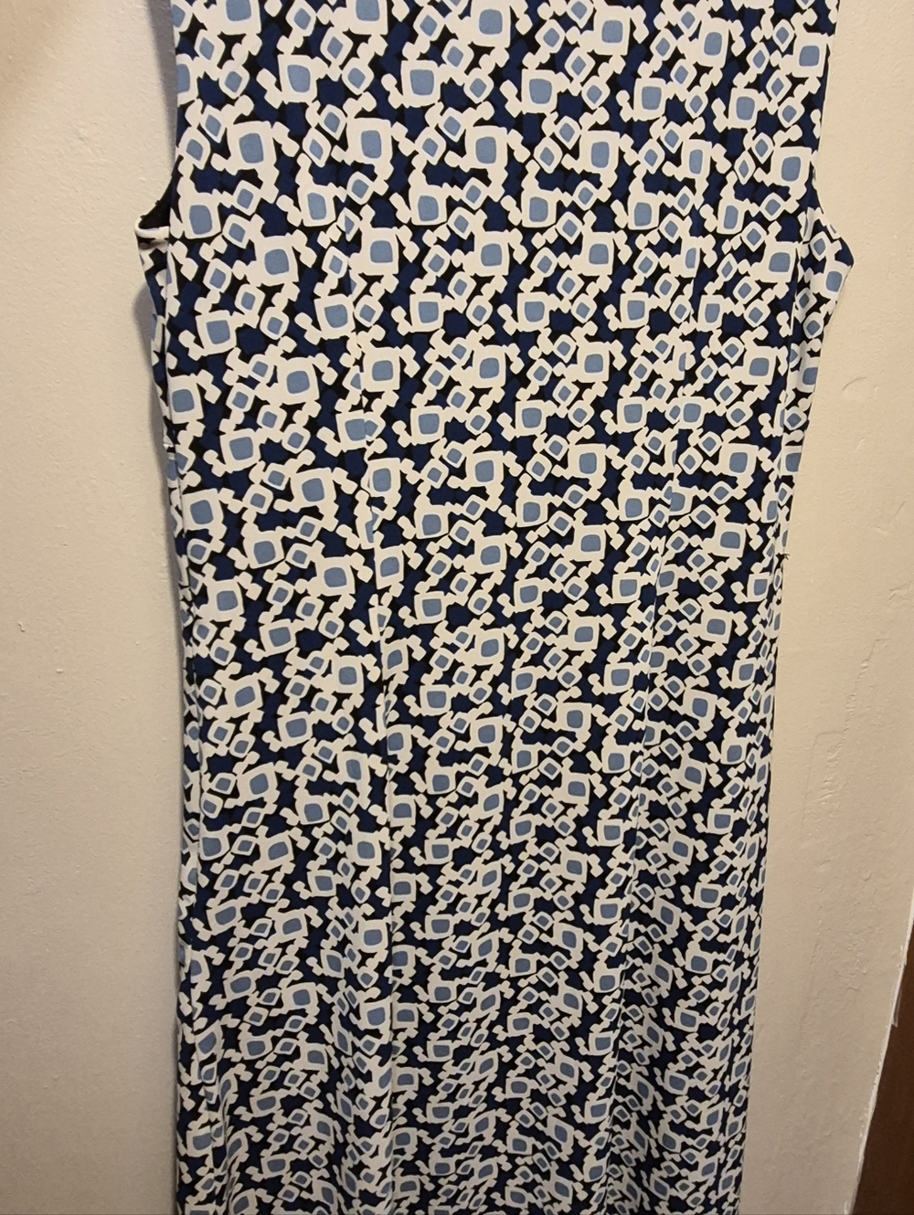 LOFT Sleeveless Geometric Swing Midi Dress Stretch Size 8 - Picture 4 of 5